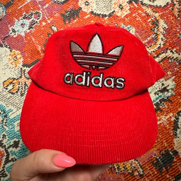 Vintage 80s Adidas Red Corduroy Hat - Picture 2 of 5